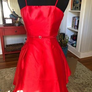 Semi formal strapless dress.